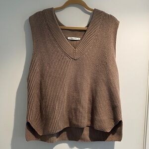 Abercrombie & Fitch Brown V-Neck Sweater Vest